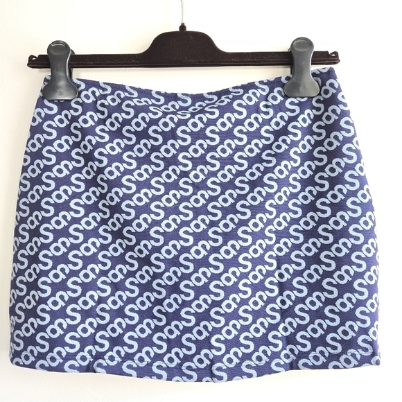 New Solid & Striped The Lana Logo Jacquard Varsity Blue Mini Skirt NWT Medium - Picture 4 of 6